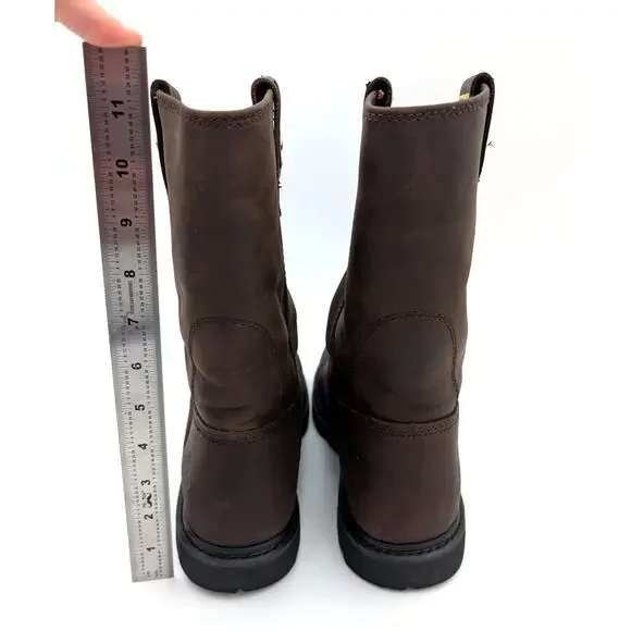 CAT Revolver Steel Toe Work Boots Men's Leather Brown Size US8.5 EU41.5